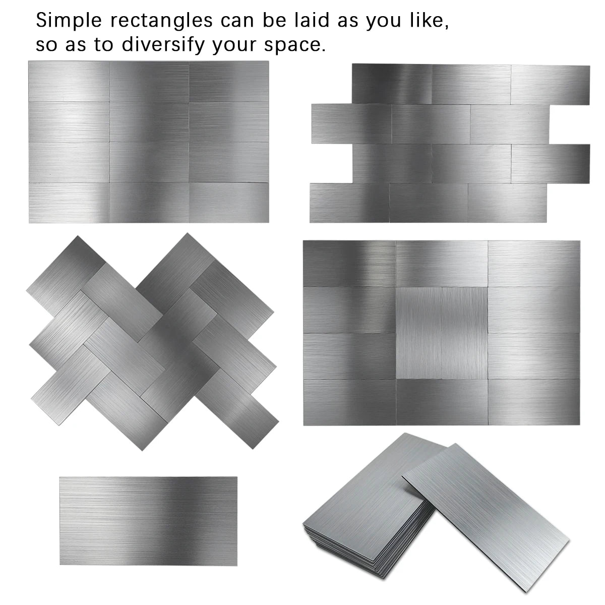 Stainless Steel Peel & Stick Backsplash Tiles