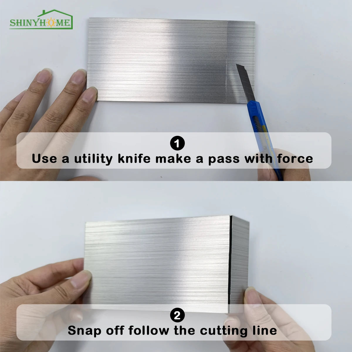 Stainless Steel Peel & Stick Backsplash Tiles