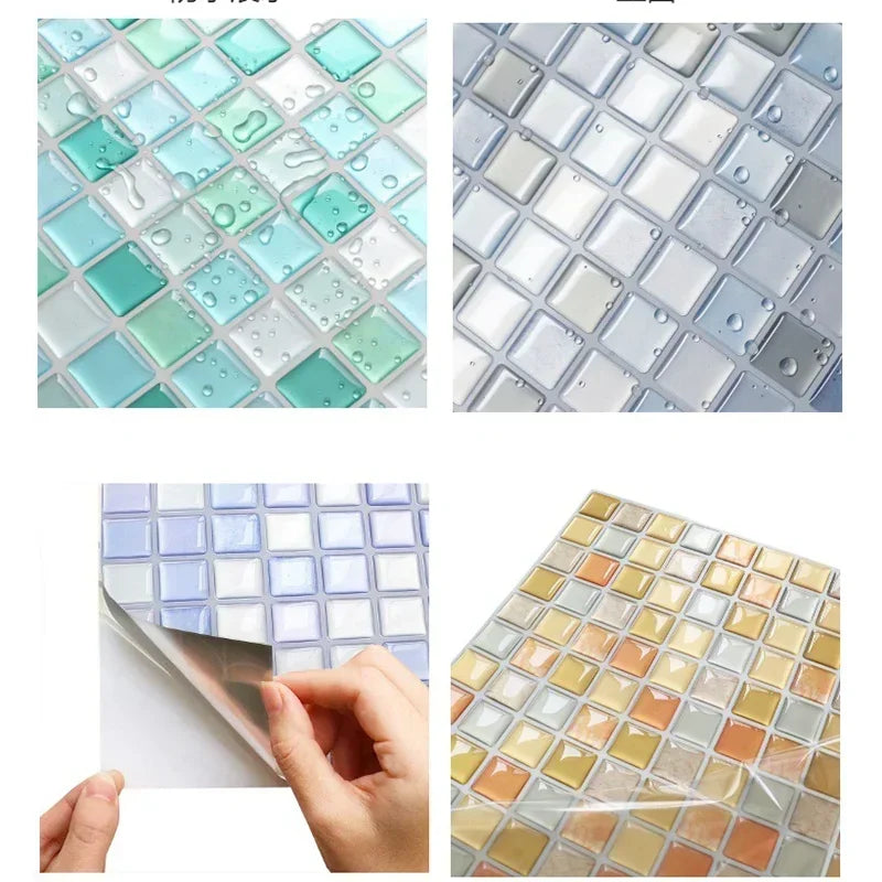 3D Crystal Mosaic Peel & Stick Wall Tiles