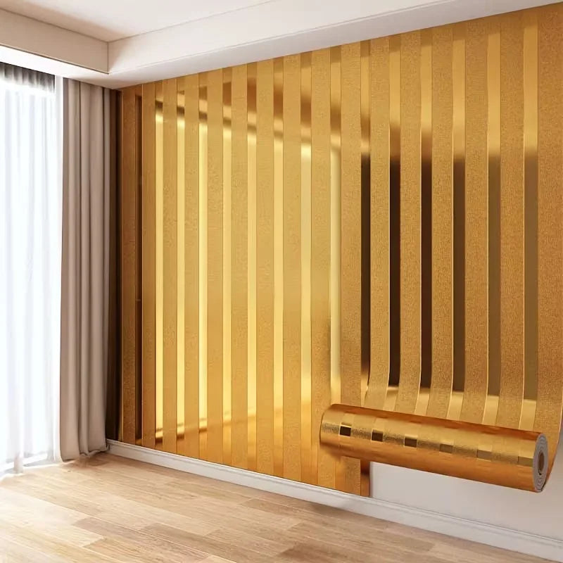 Gold Striped Peel & Stick Wall Panel