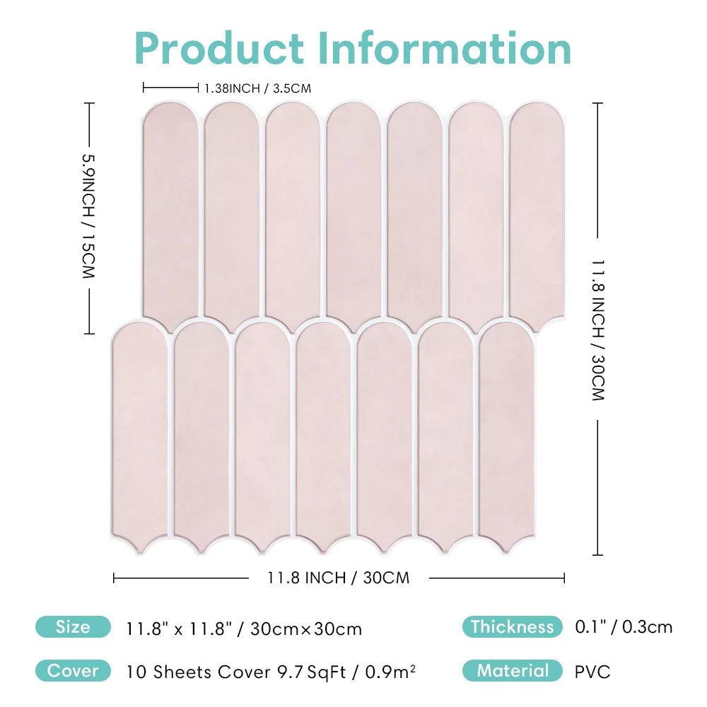 3D Pink Peel & Stick Backsplash Tile