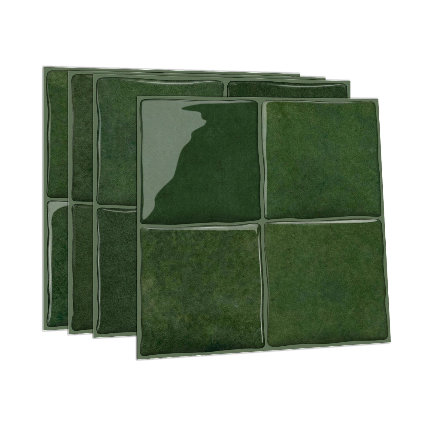 Dark Green Peel & Stick Backsplash Tile