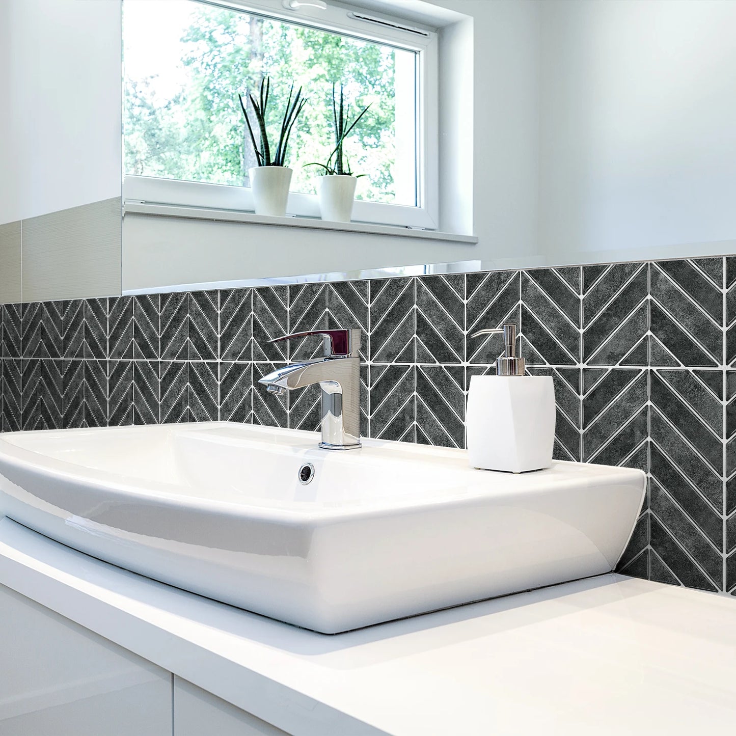 Herringbone Peel & Stick Backsplash Tile