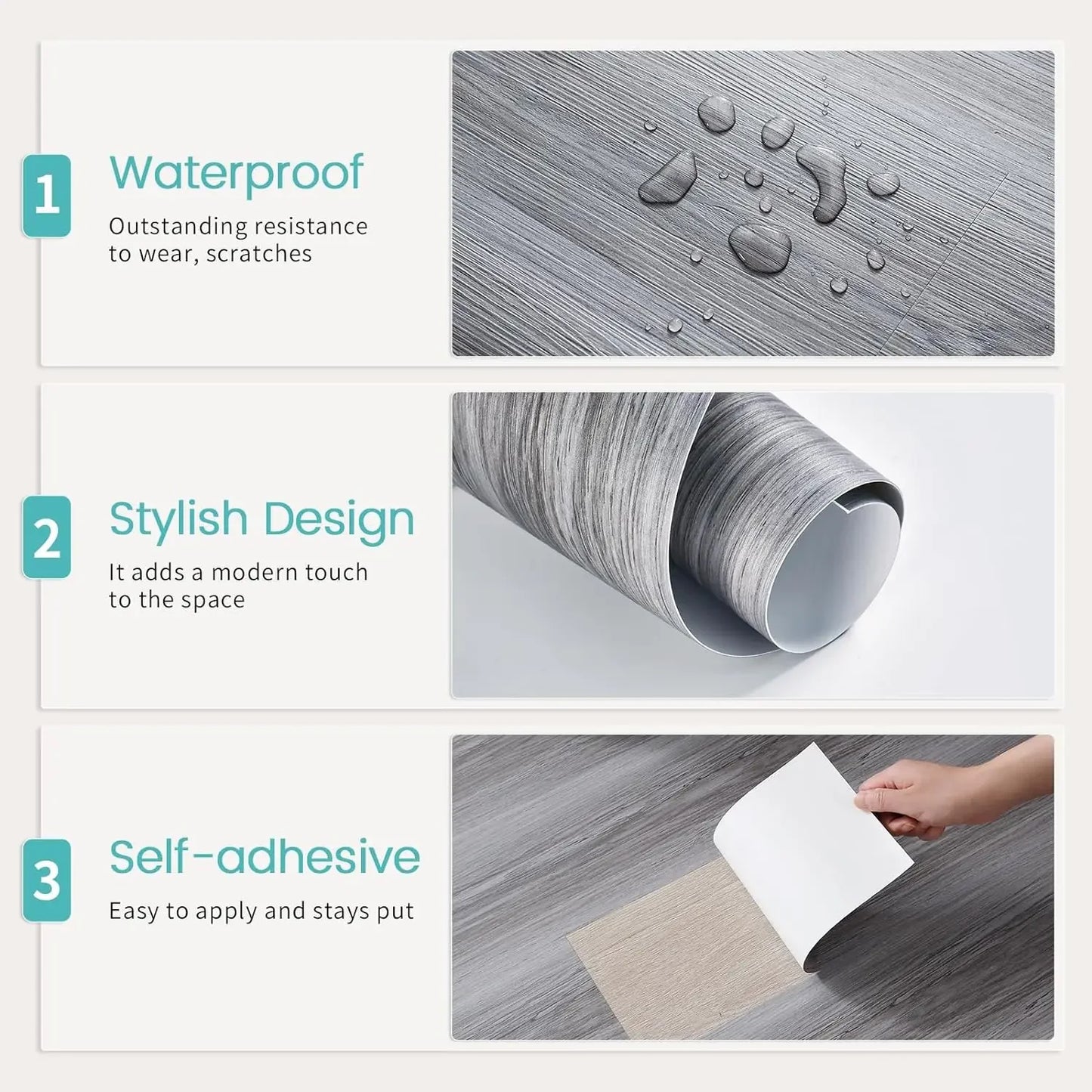 Wood Grain Peel & Stick Floor Planks