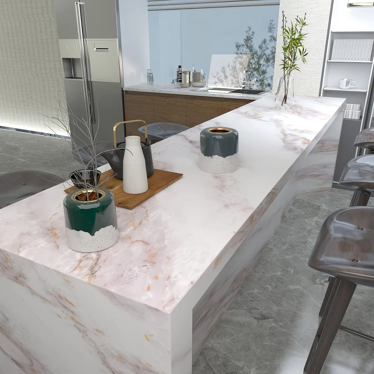 Matte Marble Countertop Wrap