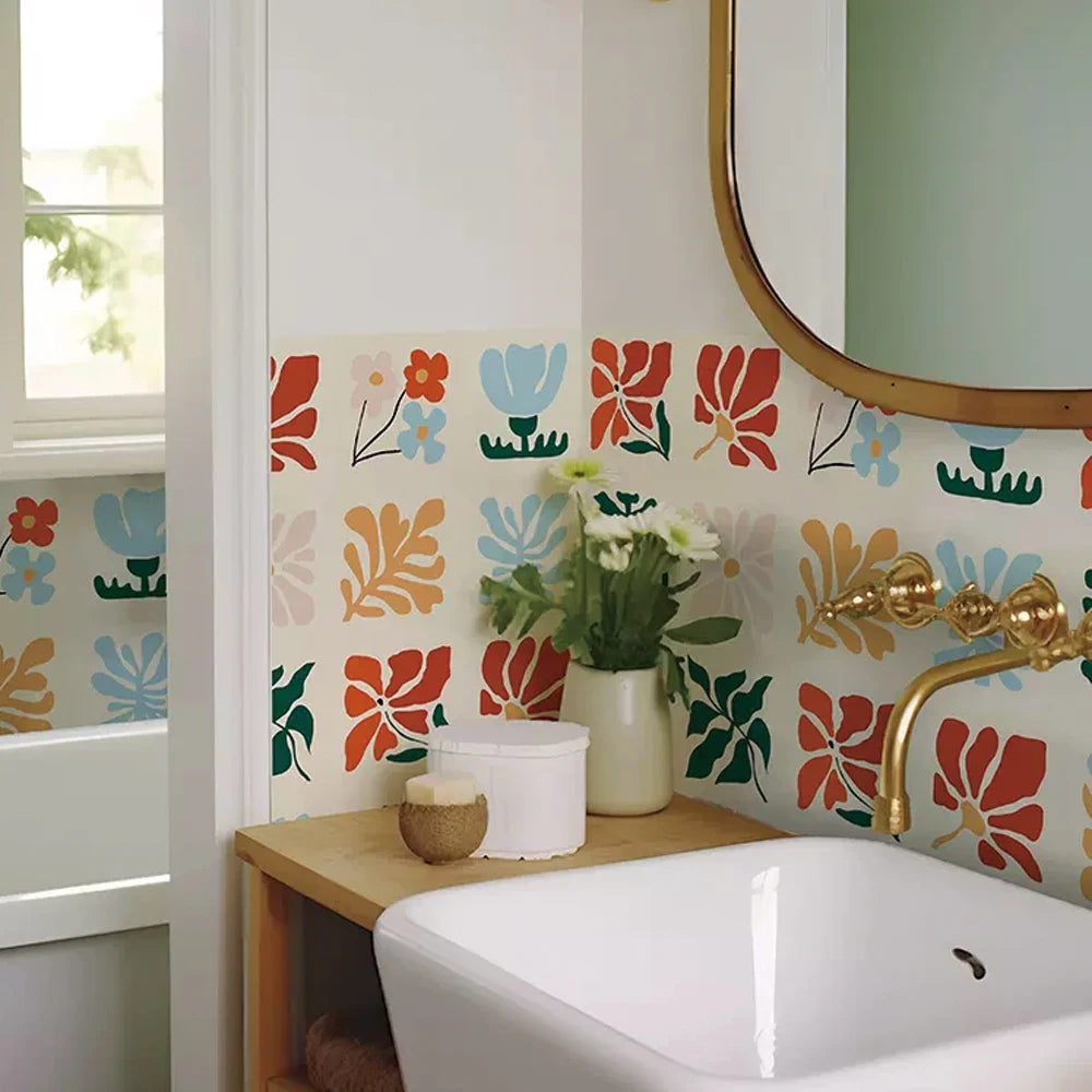 Floral Peel & Stick Backsplash Tile