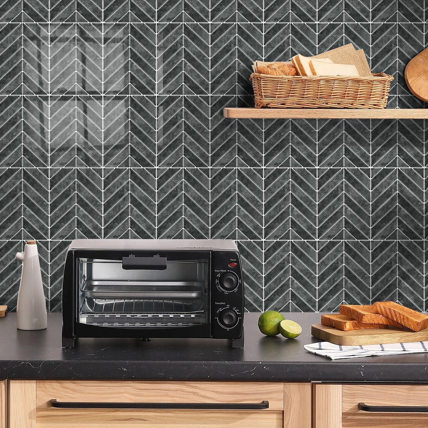 Herringbone Peel & Stick Backsplash Tile