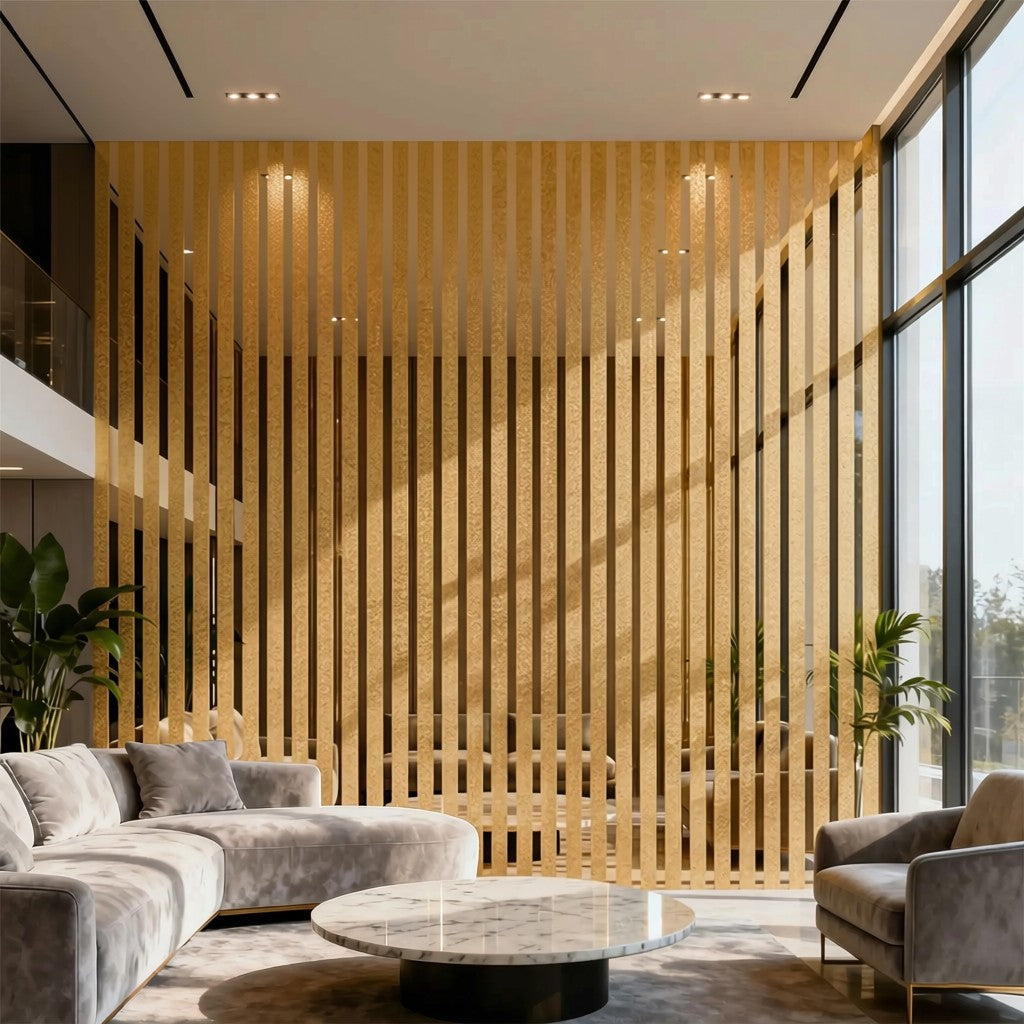 Gold Striped Peel & Stick Wall Panel